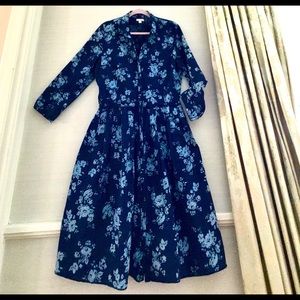 Gap Blue on Blue Cotton Linen Day Dress